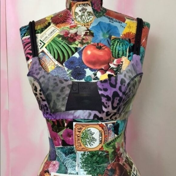 REVOLVE Blue Life Leopard Sports Bra Caged Mesh Athleisure - Picture 6 of 8